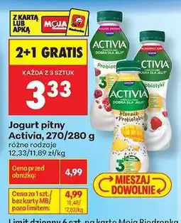 Biedronka Jogurt pitny Activia, 270/280 g oferta