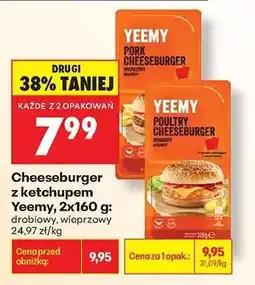 Biedronka Cheeseburger z ketchupem Yeemy, 2x160 g oferta