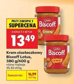 Biedronka Krem ciasteczkowy Biscoff Lotus, 380 g/400 g oferta