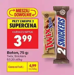 Biedronka Baton, 75 g: Twix, Snickers oferta