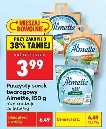 Biedronka Puszysty serek twarogowy Almette, 150 g oferta