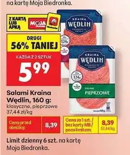 Biedronka Salami Kraina Wędlin , 160 g : oferta