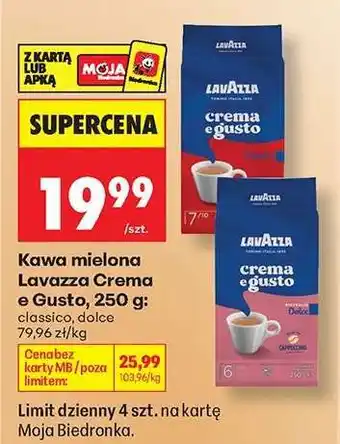 Biedronka Kawa mielona Lavazza Crema e Gusto , 250 g oferta