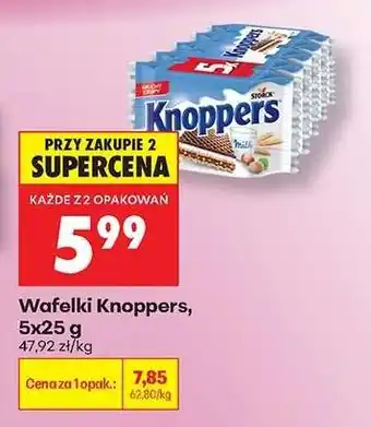 Biedronka Wafelki Knoppers, 5x25 g oferta