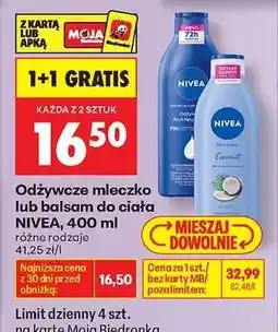 Biedronka Odżywcze mleczko lub balsam do ciała NIVEA, 400 ml oferta