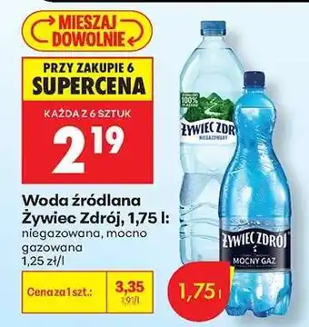 Biedronka Woda źródlana Żywiec Zdrój, 1,75 l oferta