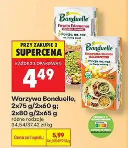 Biedronka Warzywa Bonduelle, 2x75 g/2x60 g 2x80 g/2x65 g oferta