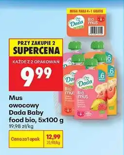 Biedronka Mus owocowy Dada Baby food bio , 5x100 g oferta