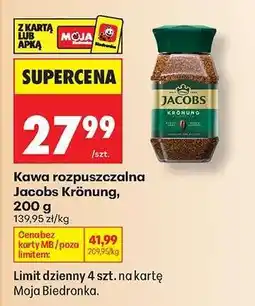 Biedronka Kawa rozpuszczalna Jacobs Krönung, 200 g oferta