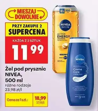 Biedronka Żel pod prysznic NIVEA 500 ml oferta