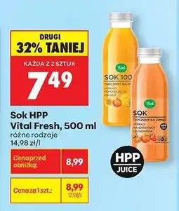 Biedronka Sok HPP Vital Fresh, 500 ml oferta