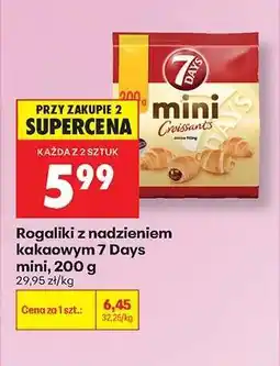 Biedronka Rogaliki z nadzieniem kakaowym 7 Days mini, 200 g oferta