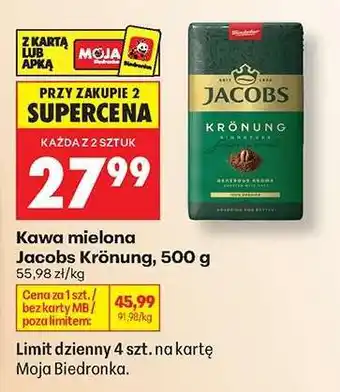 Biedronka Kawa mielona Jacobs Krönung, 500 g oferta