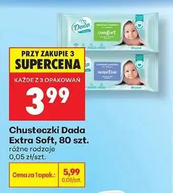 Biedronka Chusteczki Dada Extra Soft 80 szt oferta