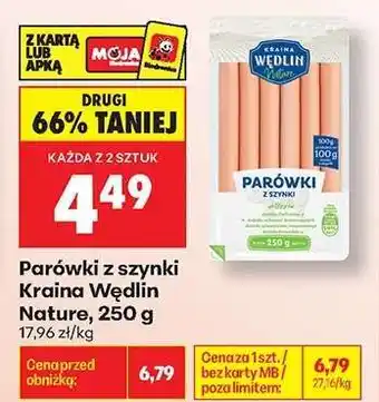 Biedronka Parówki z szynki Kraina Wedlin Nature 250 g oferta