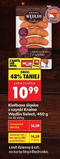 Biedronka Kiełbasa śląska z szynki Kraina Wędlin Select 450 g oferta