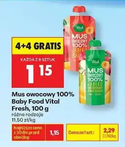 Biedronka Mus owocowy 100 % Baby Food Vital Fresh , 100 g oferta
