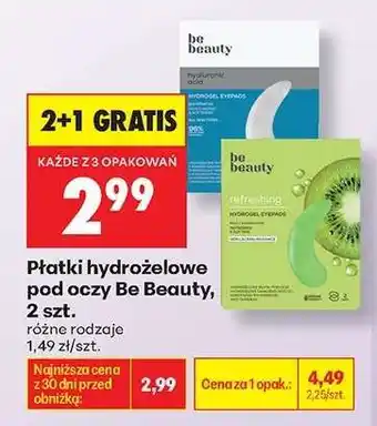 Biedronka Płatki hydrożelowe pod oczy Be Beauty, 2 szt oferta