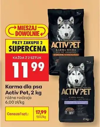 Biedronka Karma dla psa Activ Pet, 2 kg oferta