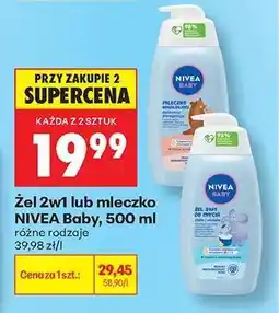 Biedronka Żel 2w1 lub mleczko NIVEA Baby, 500 ml oferta