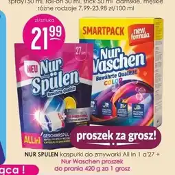 Jaśmin Zestaw kapsułki do zmywarki Nur Spülen All In 1 + proszek do prania Nur Waschen oferta