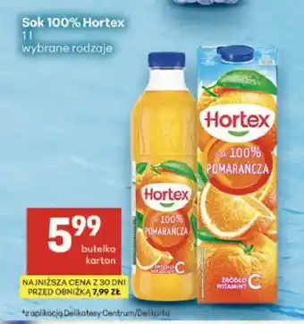 Delikatesy Centrum Sok 100% Pomarańcza Hortex oferta