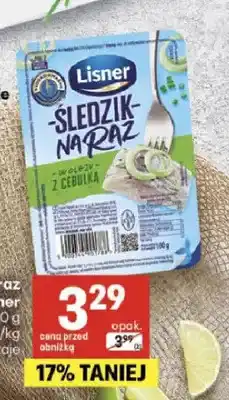 Delikatesy Centrum Śledzik na raz z cebulką Lisner oferta