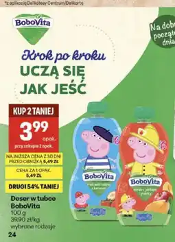 Delikatesy Centrum Deser w tubce BoboVita Truskawki i wiśnie z bananem oferta