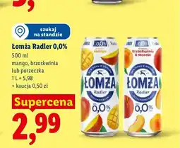 Lidl Piwo bezalkoholowe Łomża Radler Porzeczka oferta