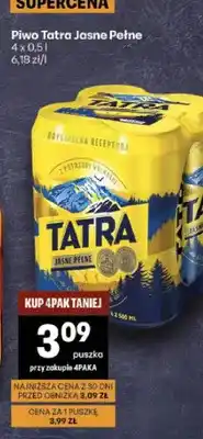 Delikatesy Centrum Piwo Tatra Jasne Pełne 4-pak oferta