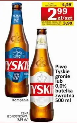 Marmax Piwo Tyskie gronie lub 0,0% butelka zwrotna oferta