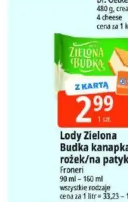 E.Leclerc Lody Zielona Budka kanapka rożek oferta