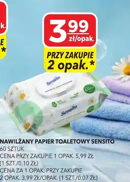 Top Market Nawilżany papier toaletowy Sensito oferta
