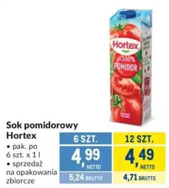 Makro Sok pomidorowy Hortex oferta