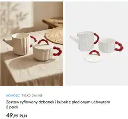 Sinsay Sinsay Zestaw ryflowany dzbanek i kubek z plecionym uchwytem oferta