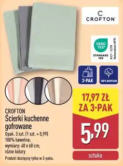 ALDI CROFTON Ścierki kuchenne gofrowane oferta