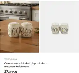 Sinsay Ceramiczna solniczka i pieprzniczka z motywem kwiatowym oferta