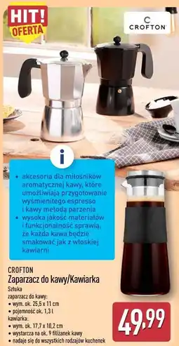 ALDI CROFTON Zaparzacz do kawy/Kawiarka oferta