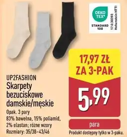 ALDI UP2FASHION Skarpety bezuciskowe damskie/męskie oferta