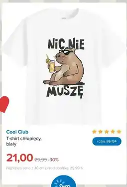 Smyk T-shirt chłopięcy Cool Club biały oferta