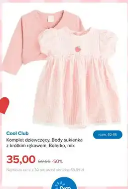 Smyk Komplet dziewczęcy Cool Club Body sukienka z krótkim rękawem Bolerko oferta