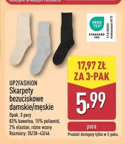 ALDI Skarpety bezuciskowe damskie UP2FASHION 3-pak oferta
