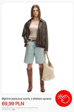 Cropp Szorty jeansowe Cropp błękitne z efektem sprania oferta