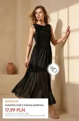Sinsay Sukienka midi z tiulową spódnicą oferta