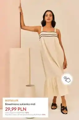 Sinsay Sukienka bawełniana midi oferta