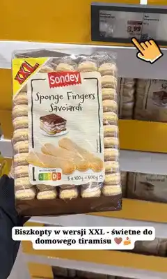 Lidl Biszkopty Sondey Savoiardi XXL oferta