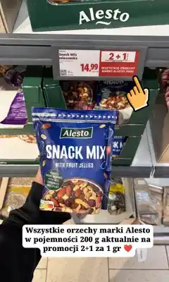Lidl Mieszanka orzechów i żelków owocowych Alesto Snack Mix oferta