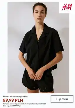 H&M Piżama z haftem angielskim H&M oferta