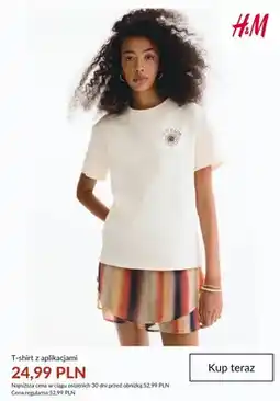 H&M T-shirt z aplikacjami H&M oferta
