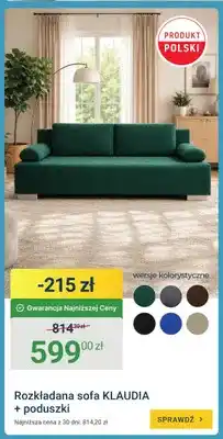 ERLI Sofa rozkładana KLAUDIA z poduszkami oferta
